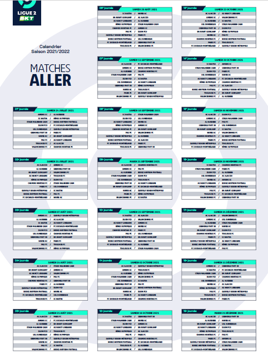 Ligue 2 Le Calendrier De La Saison 2021 2022 Dévoilé Maligue2 7608