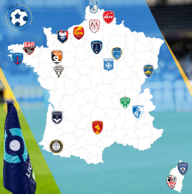 Concarneau, Rodez, Auxerre La carte des clubs de Ligue 2 mise à jour  pour la saison 2023-2024 ! - MaLigue2