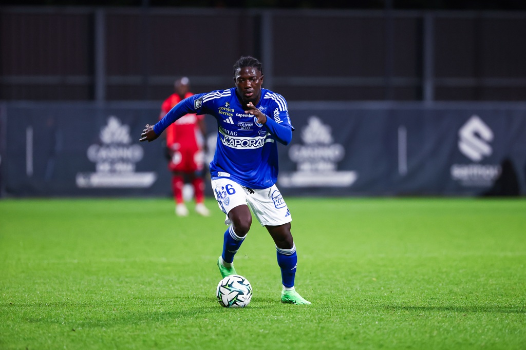 Jocelyn JANNEH of SC Bastia during the Ligue 2 BKT match between Pau and Bastia at Nouste Camp on October 22, 2024 in Pau, France. (Photo by Romain Perrocheau/FEP/Icon Sport) - Photo by Icon Sport