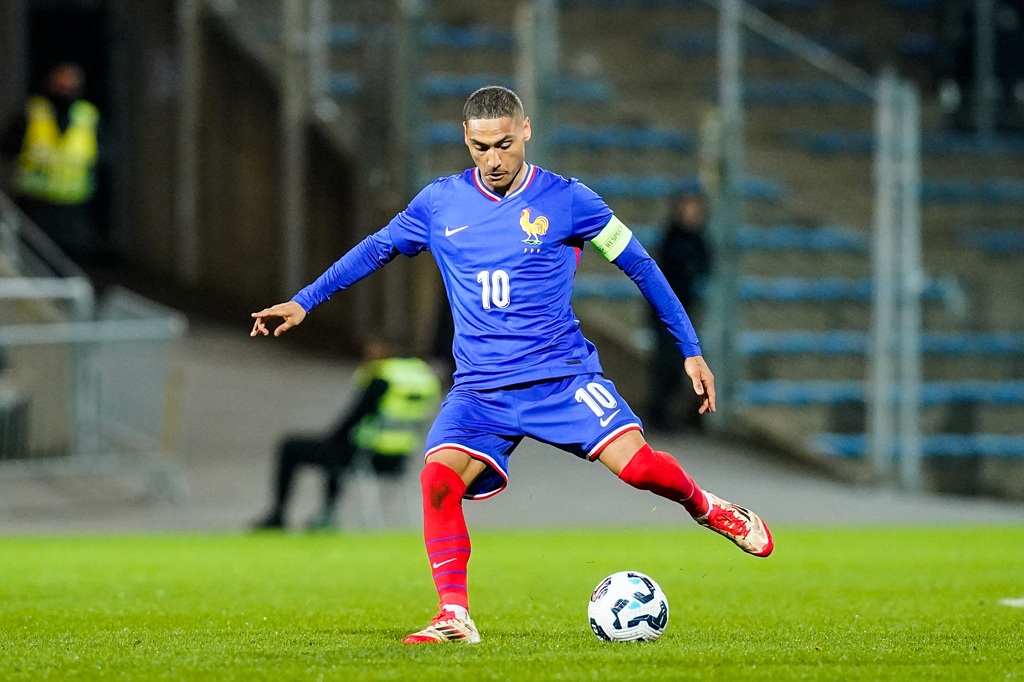 Enzo MILLOT of France during the friendly match U21 match between France and England at Stade du Moustoir on March 21, 2025 in Lorient, France. (Photo by Daniel Derajinski/Icon Sport) - Photo by Icon Sport l Paris FC